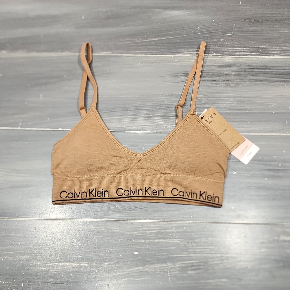 Calvin Klein Modern Seamless Naturals Lightly Lined Triangle Bralette QF7093 XS